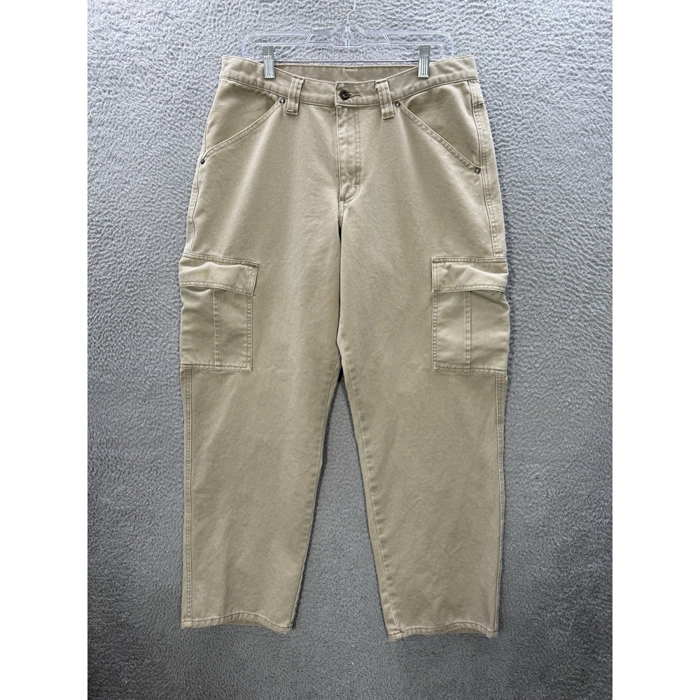 Vintage Lee Dungarees Pants Mens 33x32 Tan Baggy Cargo Grunge Skater 90s‎ Y2K